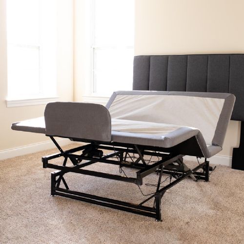Hi-Lo Adjustable Bed Frame shown with head and foot supports in up position.