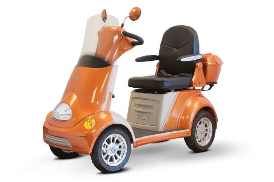 Orange - EW-52 4-Wheel Scooter without Full Covered Windshield