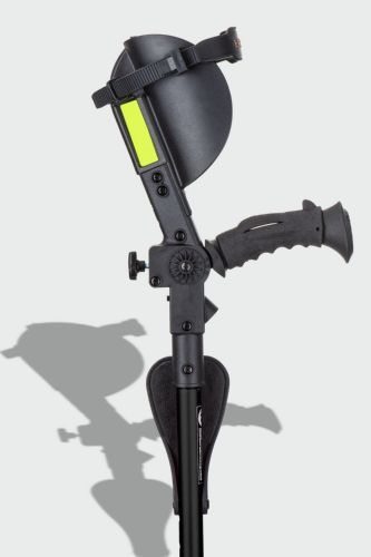 The adjustable forearm cinch allows the crutches to fit a variety of arm sizes