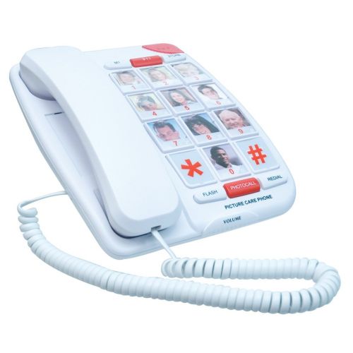 Memory Picture Phone for Seniors, Telephones for Dementia, Hearing  Impaired and Memory Loss, Large Button Phone w/ Photos + Numbers, Amplified