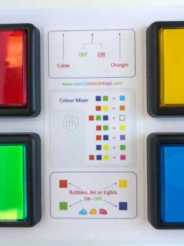 Settings and color mixer on assistive technology color switch box