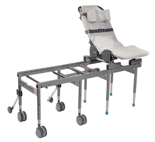 Ultima Access Bath Transfer Seat System in Stingray Gray with Compact Transfer Base shown with optional head support