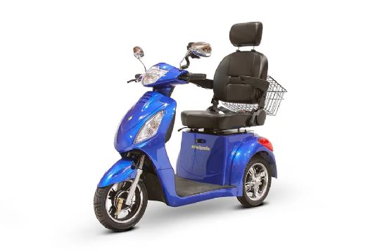 Blue - EW-36 Senior Mobility Electric Scooter With Digital Anti-Theft Alarm