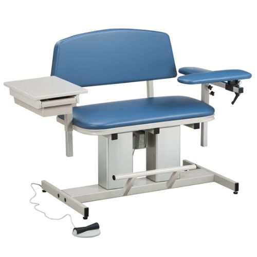 Bariatric Blood Drawing Chair with Padded Flip Arm and Drawer