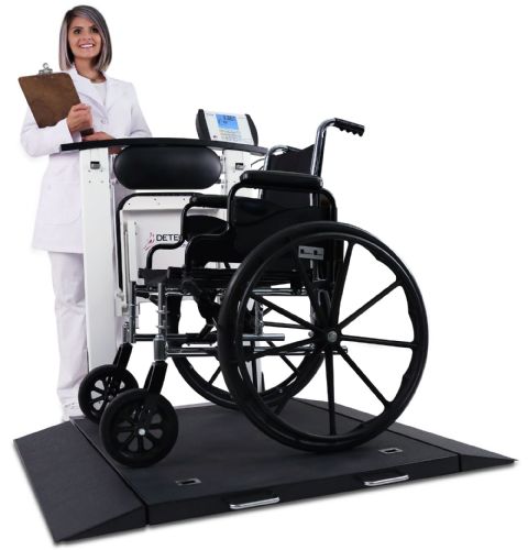 Scale weighing wheelchair