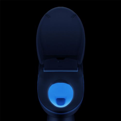 Illuminates your toilet bowl with a cool blue illuminating nightlight.