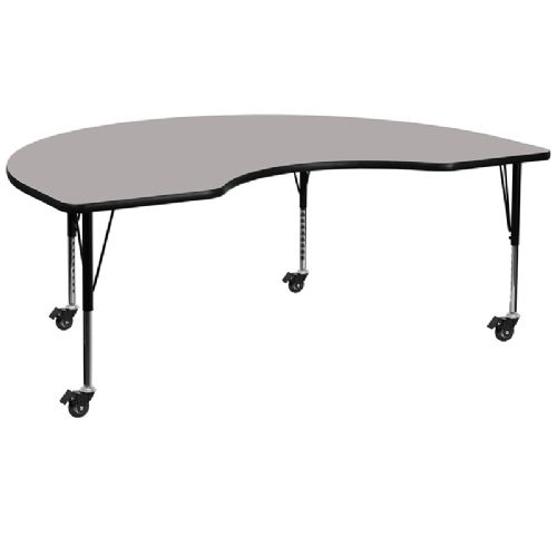 You can upgrade any Kidney-Shaped Preschool Table with locking casters