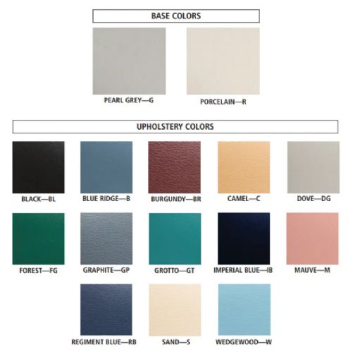 Base and Upholstery Color Options Available 