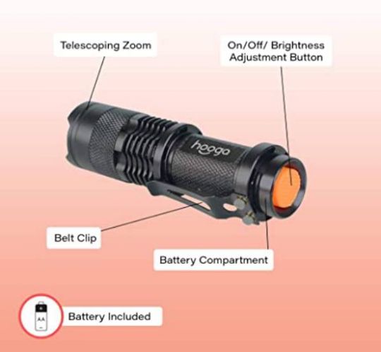 Hooga Amber Flashlights are designed to be portable 