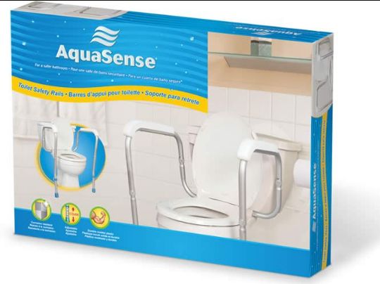 AquaSense Adjustable Toilet Safety Rails Arrives in the Retail Box
