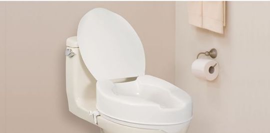 Elongated Raised Toilet Seat by AquaSense has an Ergonomically Contoured Design and a 300-Pound Weight Capacity