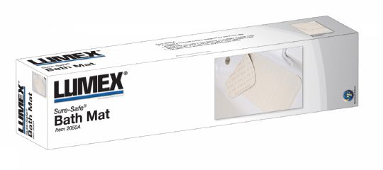 The Lumex Sure-Safe Bath Mat comes in a sleek retail package 