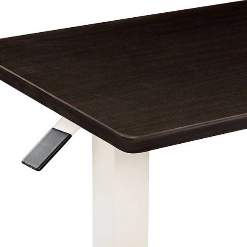 Picture shows the adjustable height lever close up from the view above the table