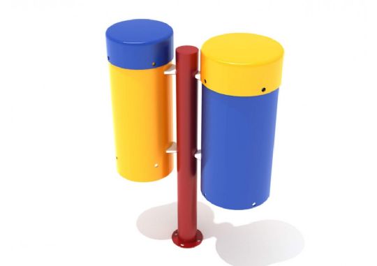 Bongo Drums Musical Playground Equipment in Primary Colors - Back View