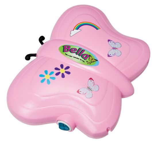 Bella Butterfly Pediatric Nebulizer shown with stickers