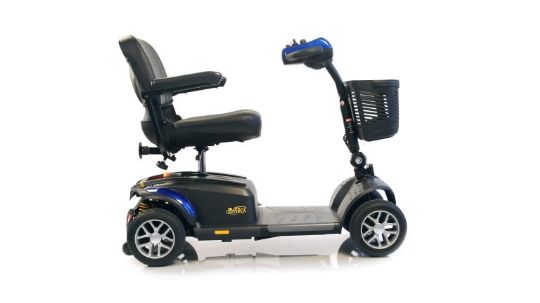 Blue Scooter Shown From the Right