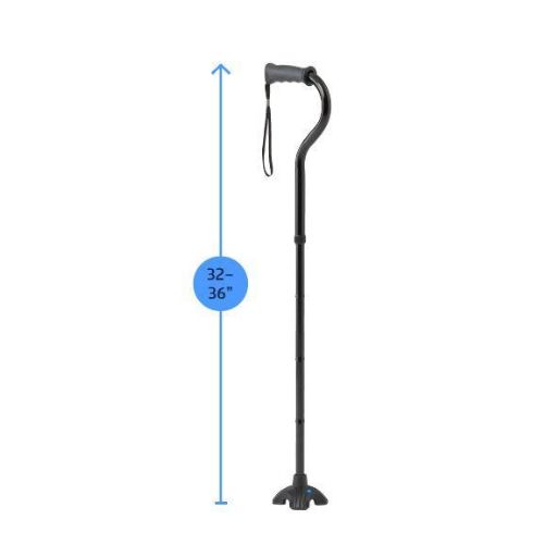 The 4-point tip lets the cane stand alone, and it folds for easy carrying