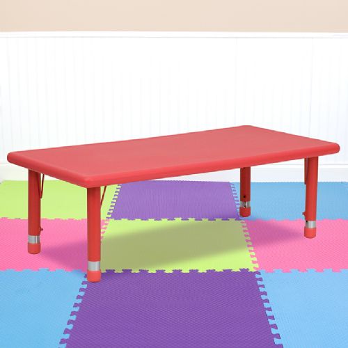 The Red Preschool Activity Table is shown above in a classroom setting