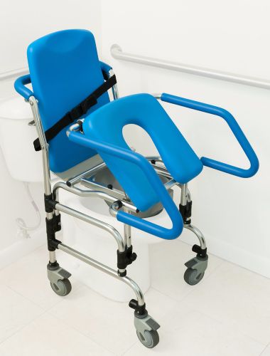 3-in-1 Mobile Rolling Chair Wheelchair Commode Bedside Toilet Chair Shower  Chair