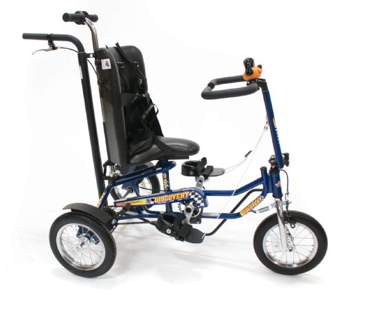 Side profile of the DCP 12 Pediatric Trike in Candy Blue Color Option