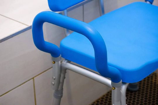 The  Deluxe Bariatric Shower Chair features a comfortable seat