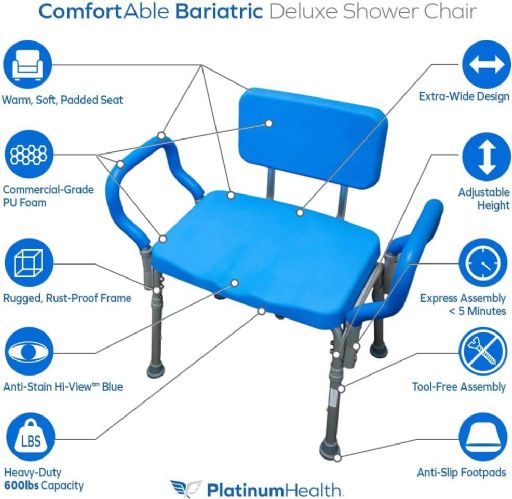 Multiple features make the Deluxe Bariatric Shower Chair  an ideal product