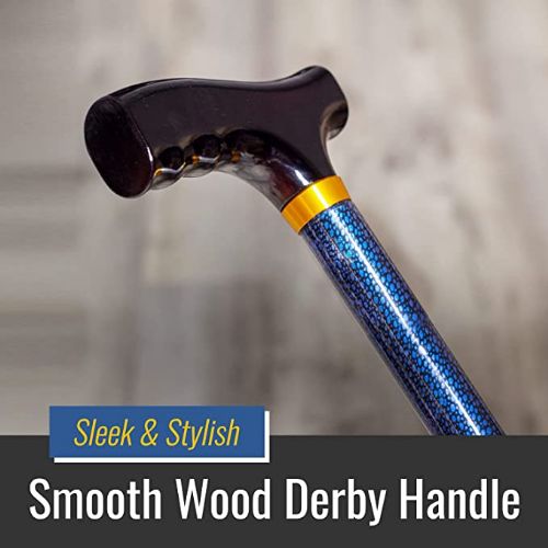 Features an ergonomic wood derby handle for optimal comfort