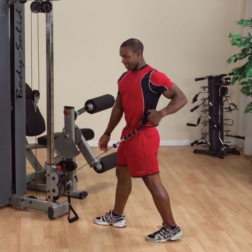 Single arm pull up pulley system with the Body-Solid Pro-Dual Adjustable Cable Column