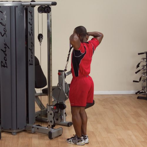 Shoulder workout pulley system for the Body-Solid Pro-Dual Adjustable Cable Column