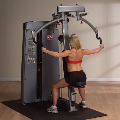 Constructed from sleek powder-coated steel tubing, with articulating pec arms that have independent range of motion adjustments to accommodate users of all sizes.
