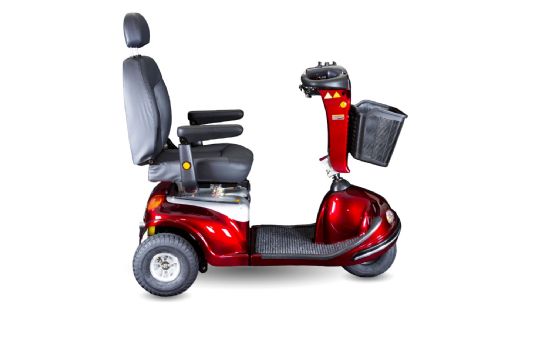 The mobility scooter has a standard 20 in. seat