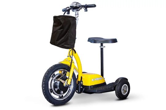 Yellow - Stand-N-Ride Recreational Scooter with Folding Tiller
