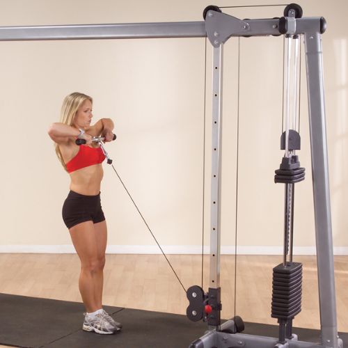 The dual position pull-up bar with infinite variable width spacing provides full extension and contraction. 