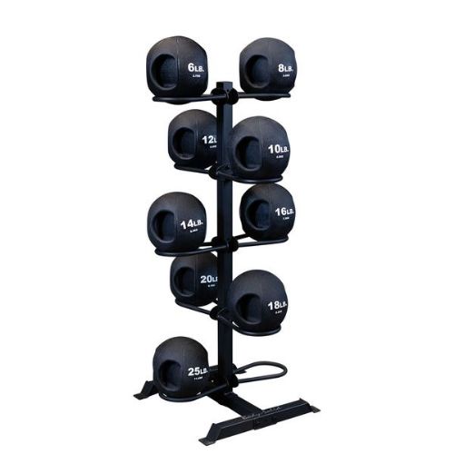 Body-Solid GMR20 Medicine Ball and Wall Ball Rack - Shown with Dual Grip Balls (Not included)