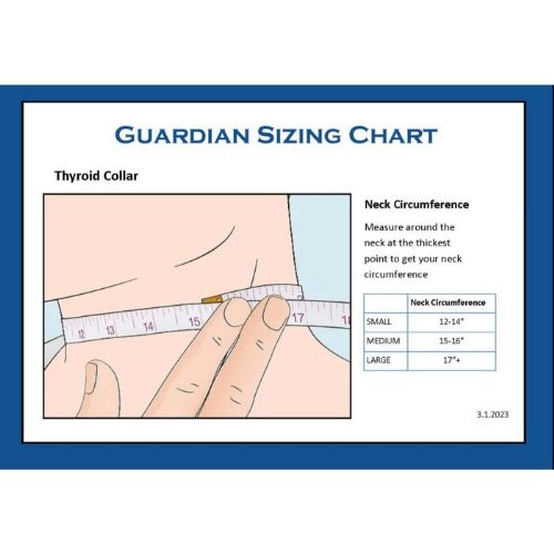 Guardian Radiation Collar Thyroid Shield - Size Chart 