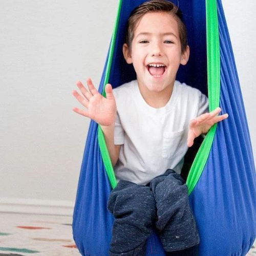 Hanging Pod Swing Black Cocoon Sensory Swing Chair Indoor Toddler