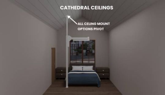 Picture shows how the lift can work with cathedral ceilings
