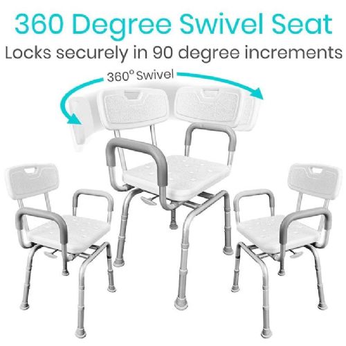 Swivels and locks in place, providing comfort and stability