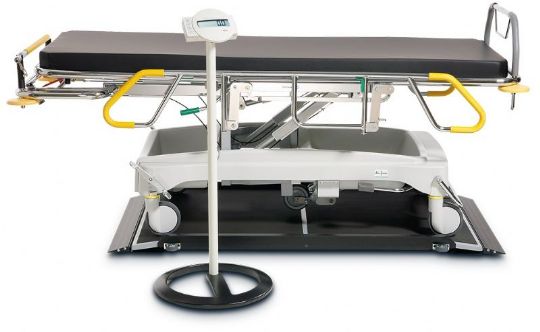 The scale is designed to measure patients on a gurney or stretcher.