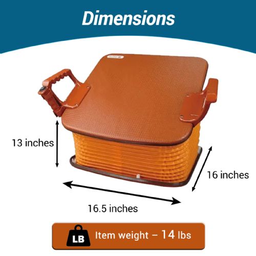 Pneumatic Seat Lifting Cushion with Slip Resistance for Standing Assistance - Dimensions
