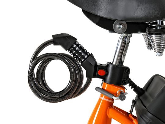 Comes equipped with a bike lock, providing peace of mind through added protection against theft