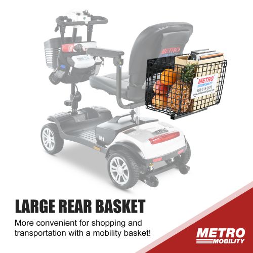 The large rear basket makes shopping easy
