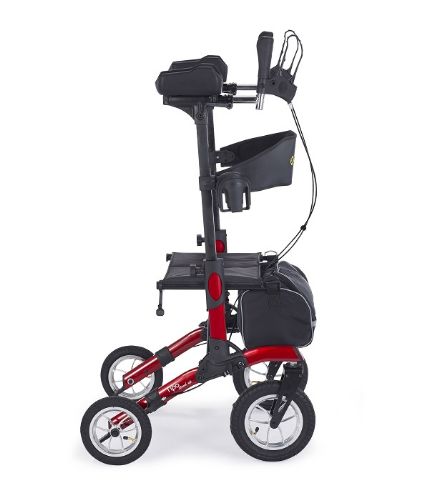 Oasisspace Heavy Duty Rollator Walker - Bariatric Rollator Walker with Large Seat for Seniors Support Up to 500 lbs (Red)