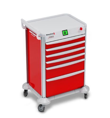 MobileCare Medical Cart shown in red