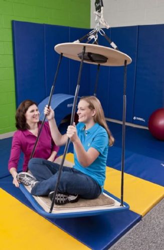 Accommodates adults with a larger top disc that provides more room inside the ropes. 
