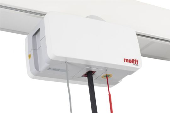 The Molift Air 200 can be used with a fixed or portable rail track system.