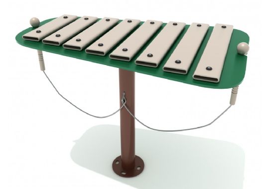 Large Metal Glockenspiel for Children's Playground in Neutral Colors