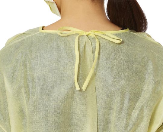 Medium-Weight Isolation Gowns tie in the rear around the neck