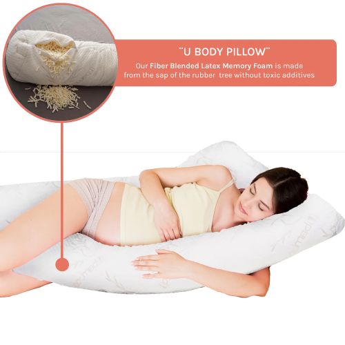 These body pillows are made with shredded latex memory foam for long-lasting support