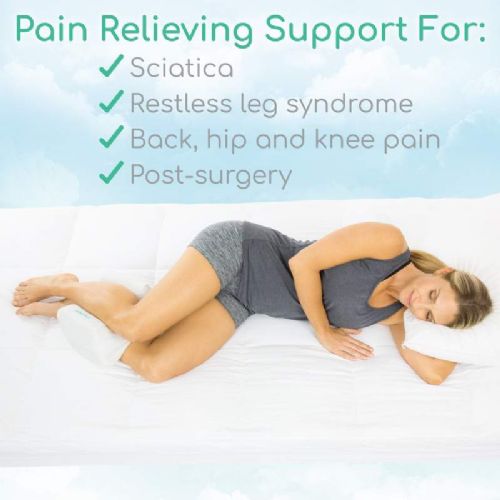Memory Foam Wedge Sleeping Knee Pillow for Side Sleepers Back Pain